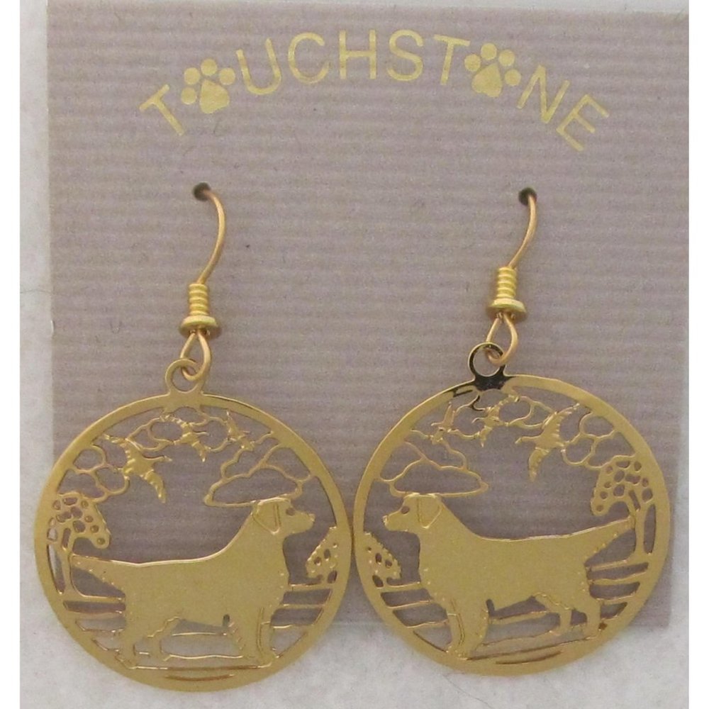 Golden Retriever Scene Earrings by Touchstone Dog